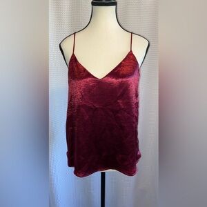 Women’s H&M divided satiny burgundy Tank top size‎ 8 NWT